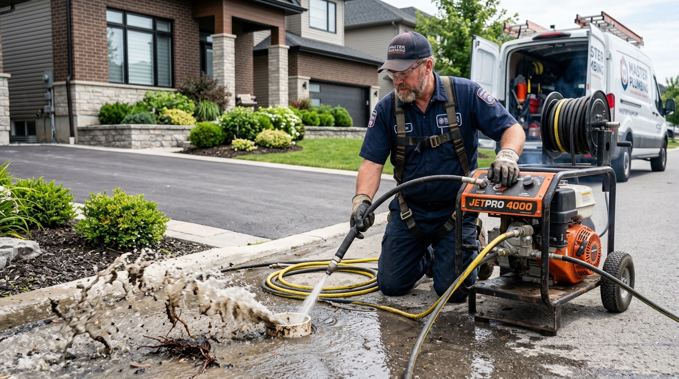 Licensed plumber performing emergency hydro jetting service in Toluca Lake, CA